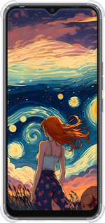 Силіконовий протиударний с посиленими кутами чехол Дівчина Арт для Tecno Spark 8C KG5k - 6325sp-2680 изображение 