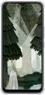 Силикон с усиленными углами чехол С изображением соснового леса и привидения для Tecno Spark 8C KG5k - 6420sp-2680 изображение 