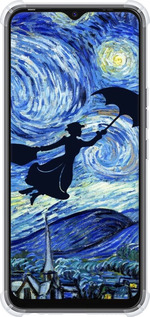 Силикон с усиленными углами чехол С изображением Мэри Поппинс «Звездная ночь» для Tecno Spark Go 2022 KG5m - 6487sp-2638 изображение 