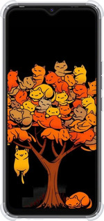 Силикон с усиленными углами чехол Дерево и котики для Tecno Spark 8C KG5k - 6516sp-2680 изображение 