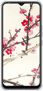 Силіконовий протиударний с посиленими кутами чехол Принт із зображенням цвітіння сакури для Tecno Spark 8C KG5k - 6545sp-2680 изображение 
