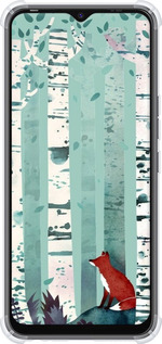 Силикон с усиленными углами чехол Лис в зелёном лесу для Tecno Spark Go 2022 KG5m - 6547sp-2638 изображение 