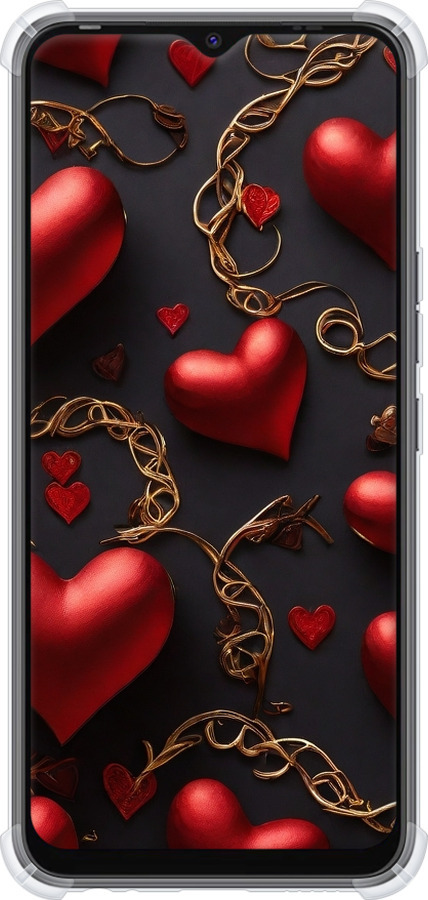 Силикон с усиленными углами чехол Сердечки для Tecno Spark 8C KG5k - 5831sp-2680 изображение 
