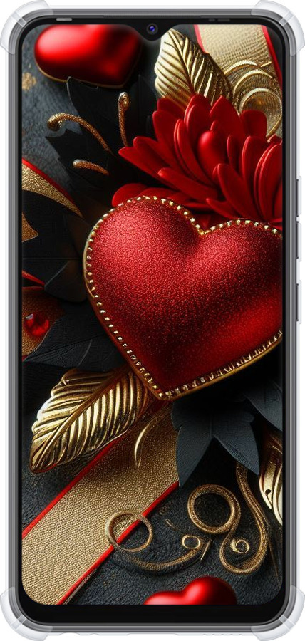 Силіконовий протиударний с посиленими кутами чехол Сердечки v2 для Tecno Spark 8C KG5k - 5832sp-2680 изображение 