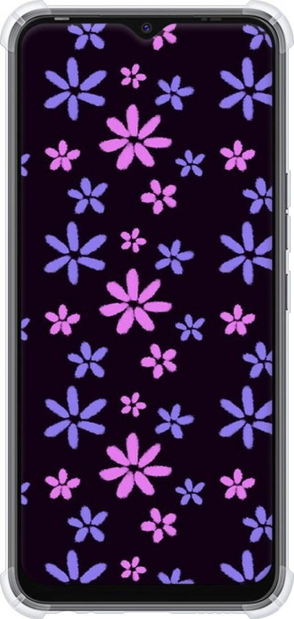 Силикон с усиленными углами чехол с  цветами для Tecno Spark 8C KG5k - 6258sp-2680 изображение 