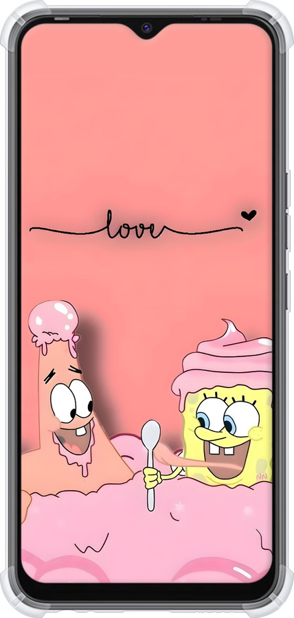 Силикон с усиленными углами чехол Спанч Боб для Tecno Spark Go 2022 KG5m - 6282sp-2638 изображение 