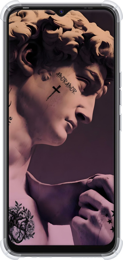 Силіконовий протиударний с посиленими кутами чехол Давид для Tecno Spark 8C KG5k - 6302sp-2680 изображение 