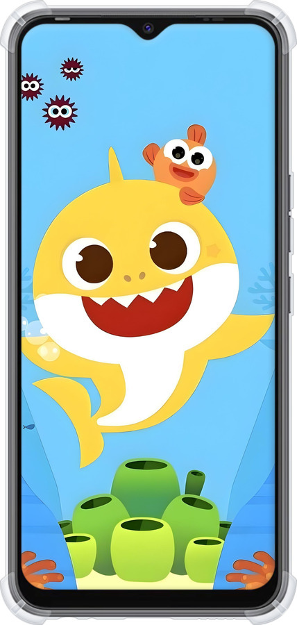 Силикон с усиленными углами чехол Бейби Шарк для Tecno Spark Go 2022 KG5m - 6303sp-2638 изображение 