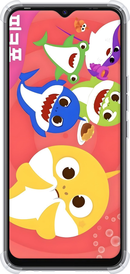 Силикон с усиленными углами чехол Бейби Шаркс для Tecno Spark 8C KG5k - 6305sp-2680 изображение 