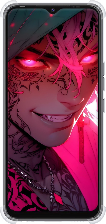 Силіконовий протиударний с посиленими кутами чехол Аніме демон 3 для Tecno Spark 8C KG5k - 6313sp-2680 изображение 