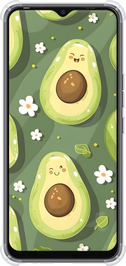 Силикон с усиленными углами чехол Авокадо для Tecno Spark 8C KG5k - 6380sp-2680 изображение 