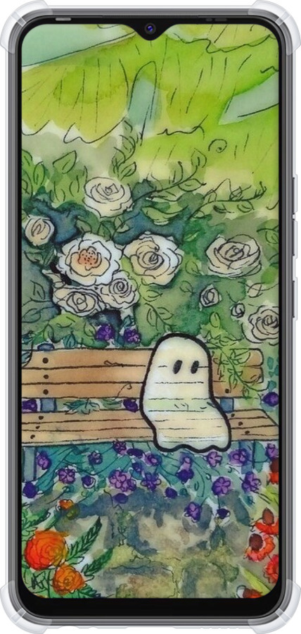 Силіконовий протиударний с посиленими кутами чехол Сумний привид для Tecno Spark 8C KG5k - 6403sp-2680 изображение 