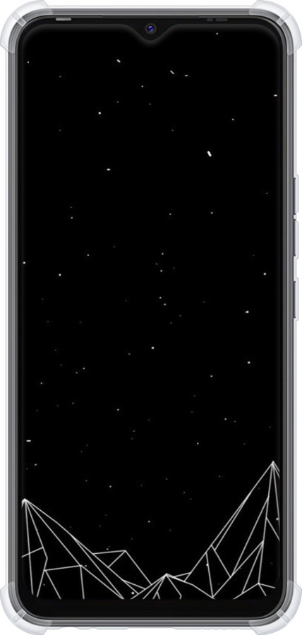 Силикон с усиленными углами чехол Черно белые абстрактные горы для Tecno Spark Go 2022 KG5m - 6437sp-2638 изображение 