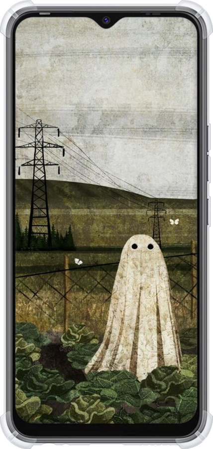 Силикон с усиленными углами чехол Иллюстрация призрак в капусте для Tecno Spark Go 2022 KG5m - 6440sp-2638 изображение 