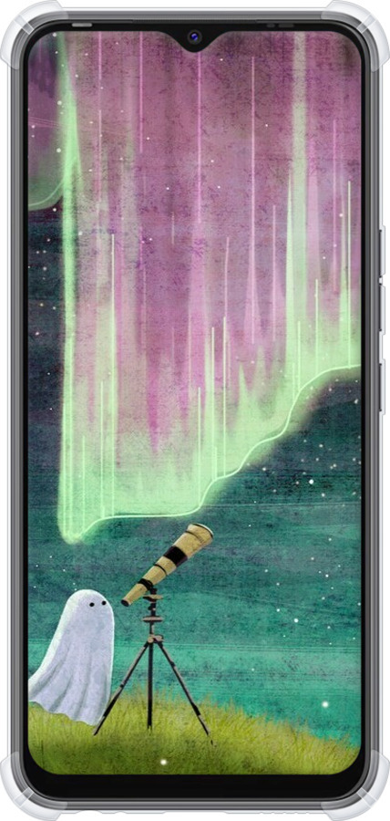 Силикон с усиленными углами чехол Привидение и звезды для Tecno Spark Go 2022 KG5m - 6443sp-2638 изображение 