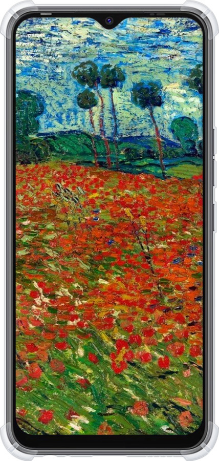 Силикон с усиленными углами чехол Винсент Ван Гог-Маковое поле для Tecno Spark 8C KG5k - 6466sp-2680 изображение 