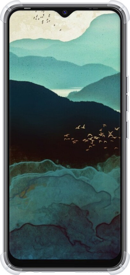 Силикон с усиленными углами чехол С изображением гор Индиго для Tecno Spark Go 2022 KG5m - 6484sp-2638 изображение 