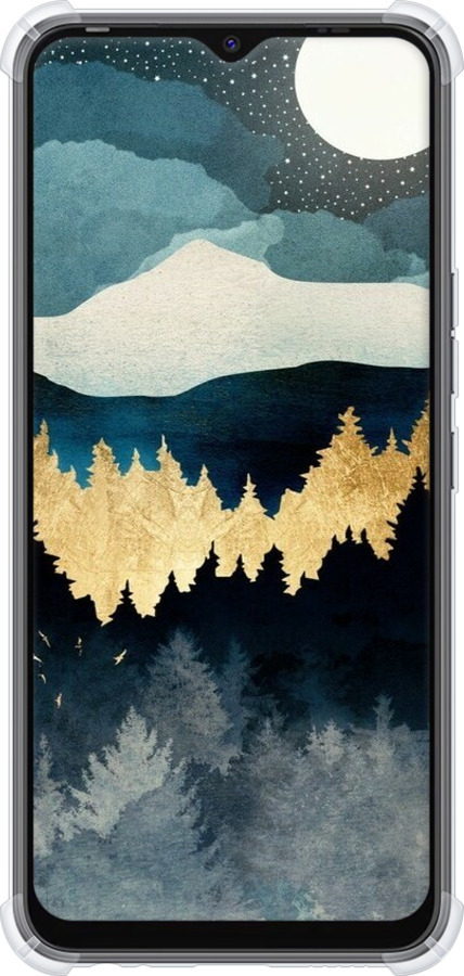 Силикон с усиленными углами чехол Ночной пейзаж с лесом и горами для Tecno Spark 8C KG5k - 6493sp-2680 изображение 