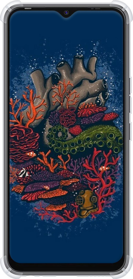 Силикон с усиленными углами чехол Сердце моря для Tecno Spark Go 2022 KG5m - 6506sp-2638 изображение 