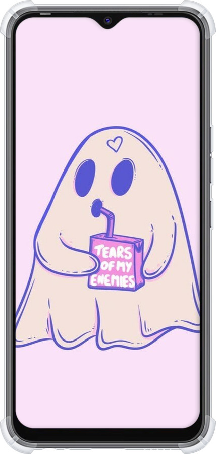 Силіконовий протиударний с посиленими кутами чехол Милий привид для Tecno Spark 8C KG5k - 6507sp-2680 изображение 