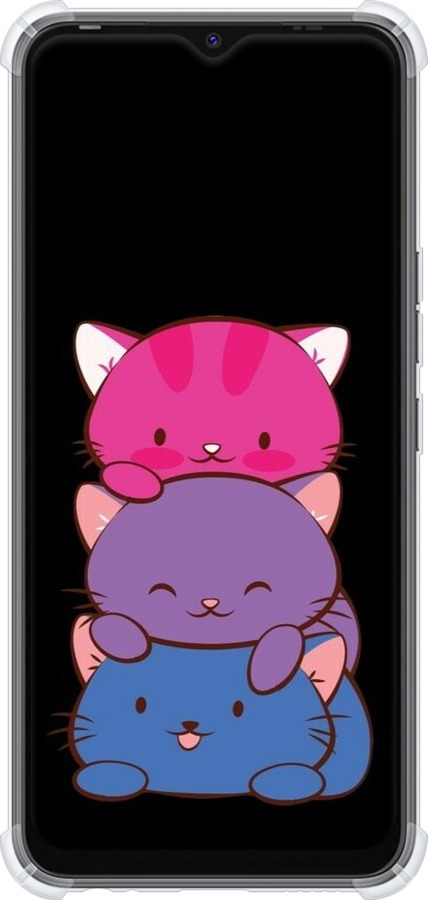 Силикон с усиленными углами чехол Милые кошки для Tecno Spark 8C KG5k - 6518sp-2680 изображение 