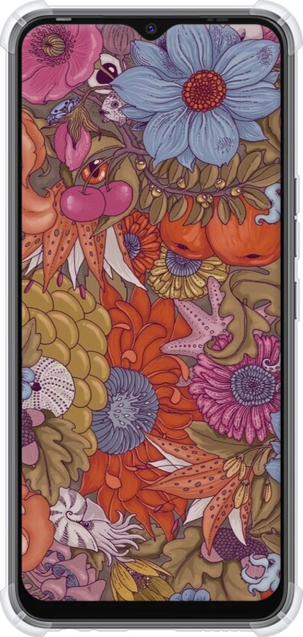 Силикон с усиленными углами чехол Абстрактные цветы для Tecno Spark Go 2022 KG5m - 6526sp-2638 изображение 