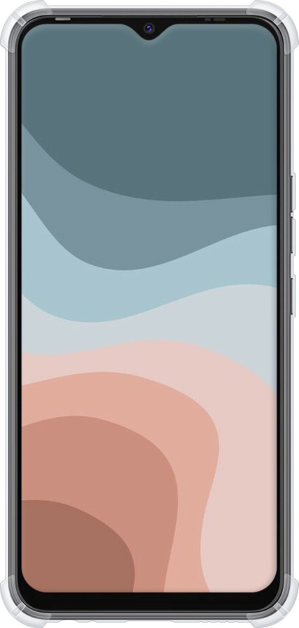 Силикон с усиленными углами чехол С синими и розовыми волнами в стиле ретро для Tecno Spark 8C KG5k - 6532sp-2680 изображение 