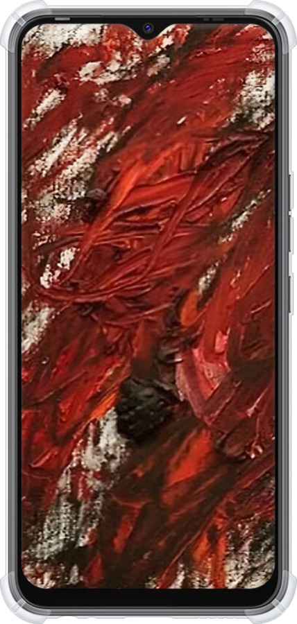 Силіконовий протиударний с посиленими кутами чехол Абстрактна композиція в червоних тонах для Tecno Spark 8C KG5k - 6541sp-2680 изображение 