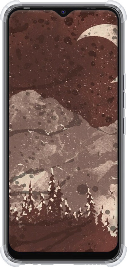 Силикон с усиленными углами чехол С изображением лунного пейзажа в ночном лесу для Tecno Spark Go 2022 KG5m - 6546sp-2638 изображение 