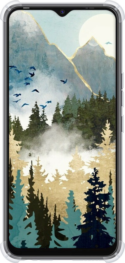 Силикон с усиленными углами чехол С изображением лесного пейзажа для Tecno Spark 8C KG5k - 6548sp-2680 изображение 