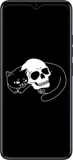 TPU чехол С изображением кота и черепа для Tecno Spark Go 2023 BF7 - 6491b-2952 изображение 