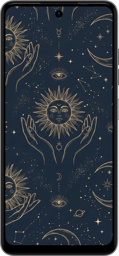 TPU чехол Celestial Harmony: Sun & Moon Gold Mystic Pattern для Tecno Spark Go 2024 - 6778b-3432 изображение 