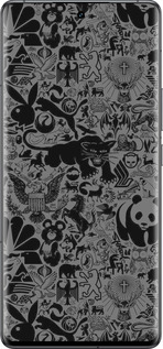 Силіконовий чехол Чорно-сірий стікер бомбінг для Vivo IQOO 12 PRO - 2432u-3420 изображение 