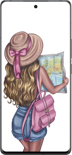 Силиконовый чехол Девушка с картой для Vivo IQOO 12 PRO - 4704u-3420 изображение 