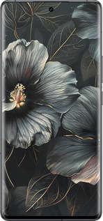 Силиконовый чехол Черные цветы для Vivo IQOO 12 PRO - 6031u-3420 изображение 