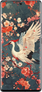 Силиконовый чехол Сакура и аист для Vivo IQOO 12 PRO - 6108u-3420 изображение 