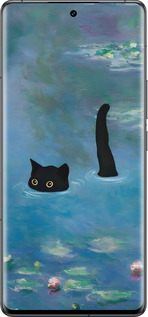 Силіконовий чехол Із зображенням кота та водяної лілії Monet для Vivo IQOO 12 PRO - 6519u-3420 изображение 