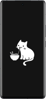 Силиконовый чехол С милым котом на черном фоне для Vivo IQOO 12 PRO - 6528u-3420 изображение 