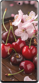 Силиконовый чехол Вишня в шоколаде для Vivo IQOO 12 PRO - 6698u-3420 изображение 