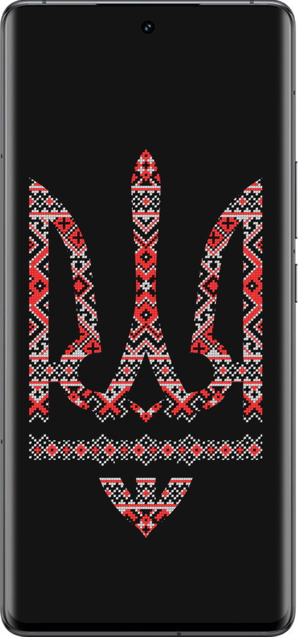 Силіконовий чехол Герб - вишиванка на чорному фоні для Vivo IQOO 12 PRO - 1196u-3420 изображение 