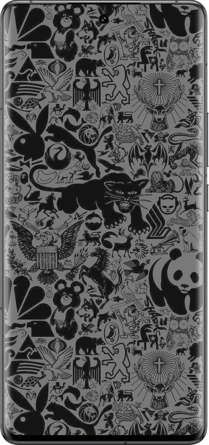 Силіконовий чехол Чорно-сірий стікер бомбінг для Vivo IQOO 12 PRO - 2432u-3420 изображение 