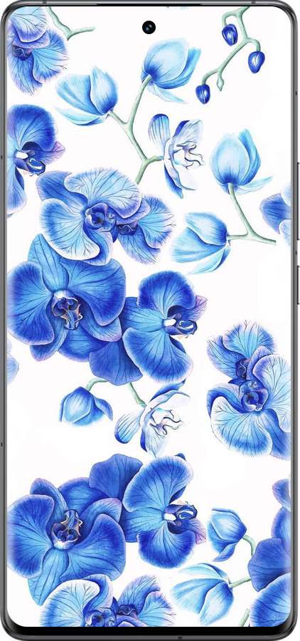 Силиконовый чехол Голубые орхидеи для Vivo IQOO 12 PRO - 4406u-3420 изображение 
