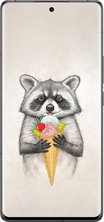 Силиконовый чехол Енотик с мороженым для Vivo IQOO 12 PRO - 4602u-3420 изображение 