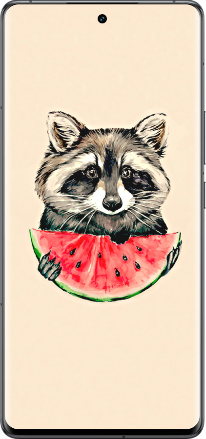 Силиконовый чехол Енотик с арбузом для Vivo IQOO 12 PRO - 4605u-3420 изображение 