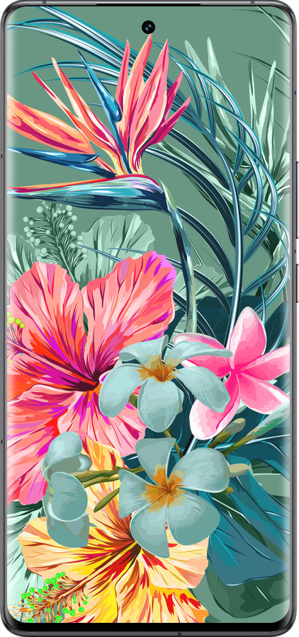 Силиконовый чехол Тропические цветы v1 для Vivo IQOO 12 PRO - 4667u-3420 изображение 