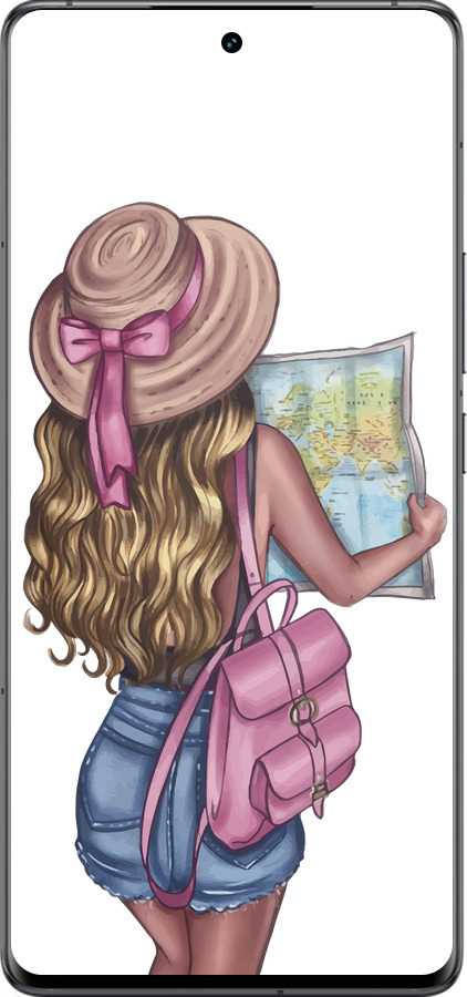 Силиконовый чехол Девушка с картой для Vivo IQOO 12 PRO - 4704u-3420 изображение 