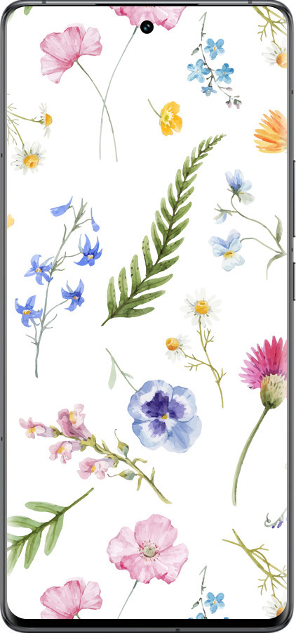 Силиконовый чехол Цветочный фон v2 для Vivo IQOO 12 PRO - 5472u-3420 изображение 