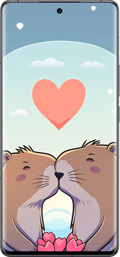 Силиконовый чехол Капибара любовь для Vivo IQOO 12 PRO - 6027u-3420 изображение 