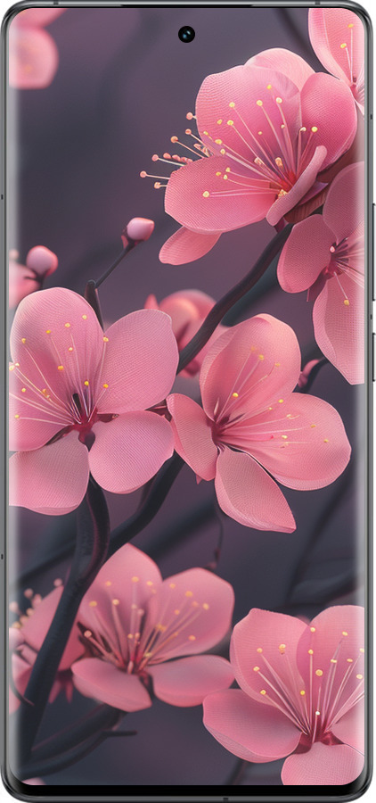 Силіконовий чехол Пурпурова сакура для Vivo IQOO 12 PRO - 6075u-3420 изображение 