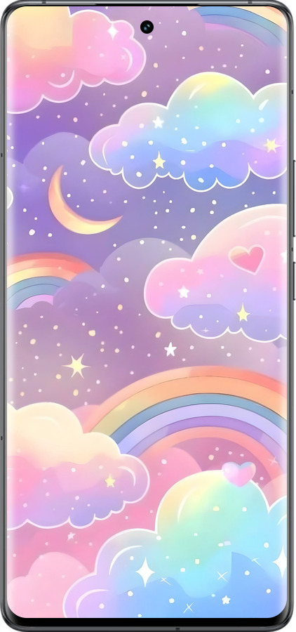 Силиконовый чехол Облака и радуга для Vivo IQOO 12 PRO - 6312u-3420 изображение 